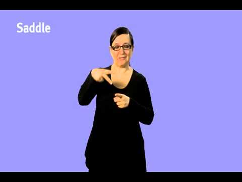 How to sign Saddle In Bsl in ASL
