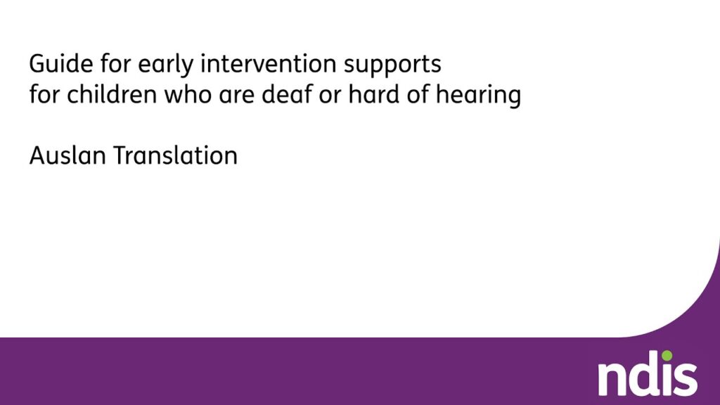 How to Sign Early Intervention in Auslan