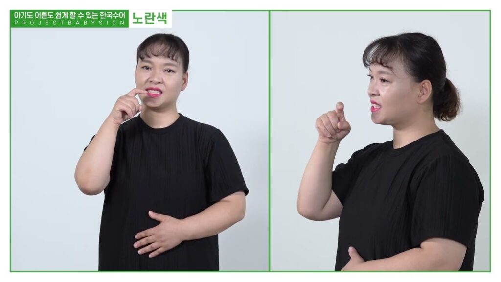 「노란색」의 한국수어 표현