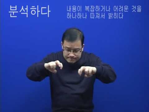 「분석」의 한국수어 표현