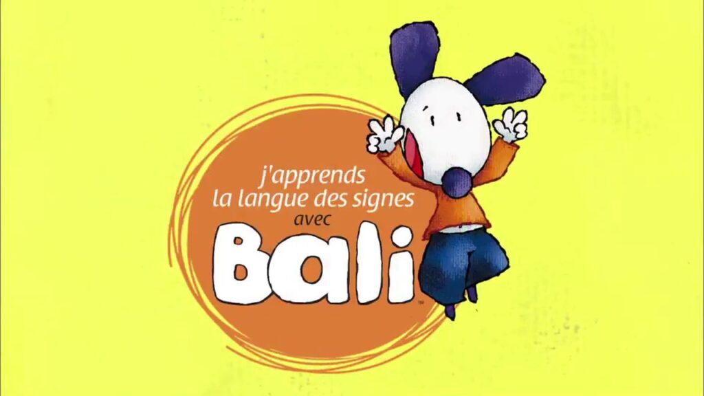 How to sign J'Apprend La Langue Des Signes Avec Bali in ASL
