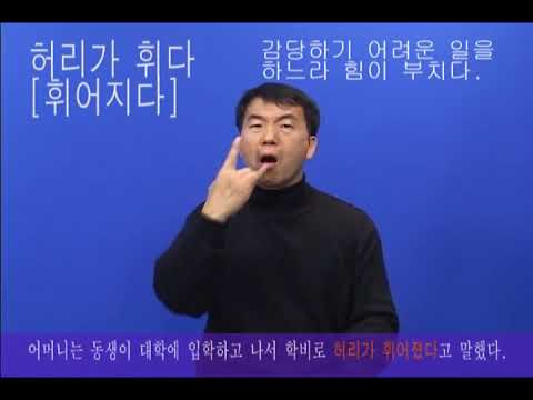 How to sign 허리 in ASL
