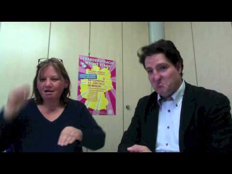 How to sign Gebärdensprache Gütersloh in ASL